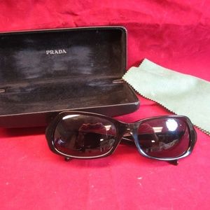 Black Prada Unisex Over-Sized Rectangle Sunglasses
